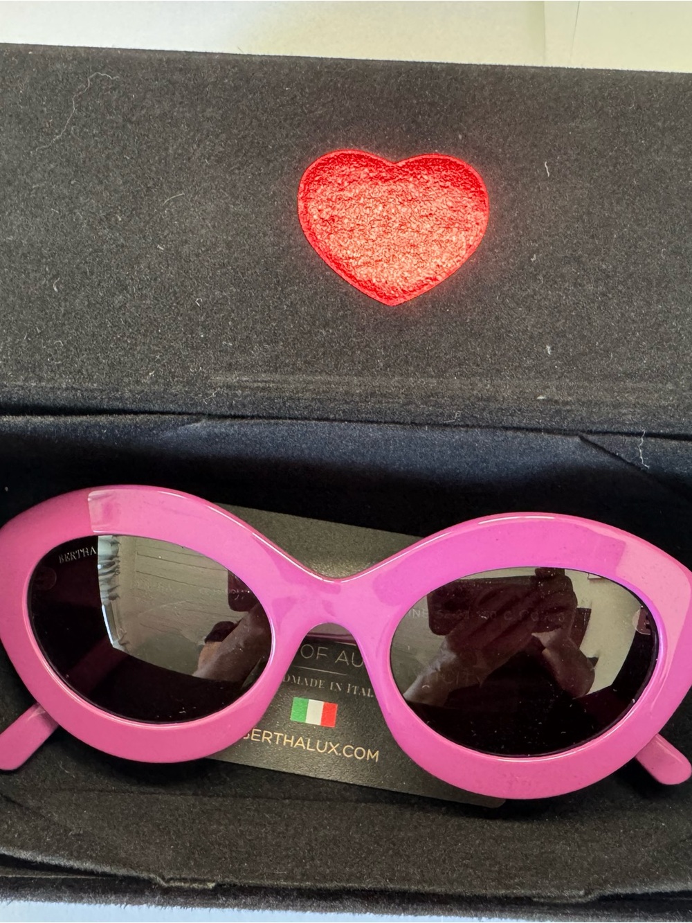 Purple Oval Women's Sunglasses — Glossy Pink Frame